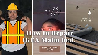 How to repair IKEA malm Bed DIY l Easy fix [upl. by Aicelf]