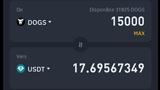 convertir ses jeton dogs en usdt sur binance [upl. by Erbma626]