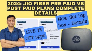 Hindi 2024 Jio fiber plans with TV channels  Pre Paid Vs Post Paid  Watch 800 Live TV Channels [upl. by Eisler491]