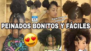 PEINADOS PARA PELO AFRO RIZADO 🔥😎💁🏽‍♀️FÁCILES Y BONITOS  IDEAS PARA TODA LA SEMANA Rachell Santos [upl. by Brom25]