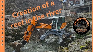 Stone cliff progress Schreitbagger Spider Excavator Ragno escavatore Menzi Muck [upl. by Dnarud390]