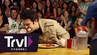 The Suicide Six Wings Challenge  Man v Food  Travel Channel [upl. by Bathelda]