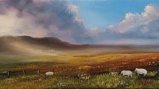 Painting a Landscape with Oil paints Easy landscape painting [upl. by Virge141]