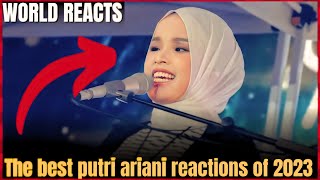 PUTRI ARIANI REACTIONS OF 2023  WORLD REACTS [upl. by Tacita776]