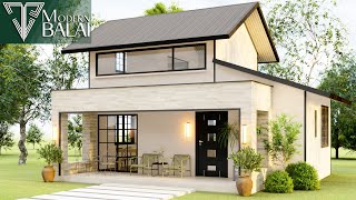 Simple House Design Small Farmhouse Idea  8x65 Meters [upl. by Crisey]