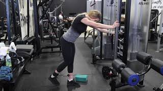 Low Cable Single Leg Hamstring Curl How To [upl. by Quitt]