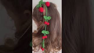 Cute crochet hair accessories crochet clips hair bands Pastelzzzz [upl. by Blake]