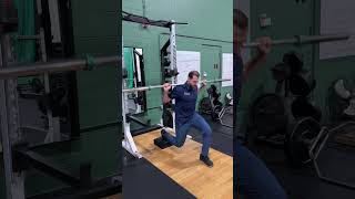 Barbell Back Rack Forward Lunge From Deficit [upl. by Theona]