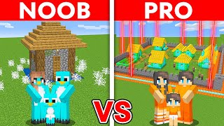 NOOB vs PRO SAFEST SECURITY VILLAGE TO PROTECT MY FAMILY Minecraft [upl. by Norrek]