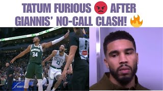 Tatum Explodes 😤 After Giannis Dangerous Hit Gets No Foul 🔥 [upl. by Packston865]