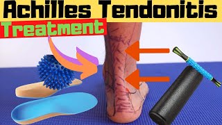 Insertional Achilles Tendonitis HOME Treatment Stretches amp Exercises [upl. by Anaitat]