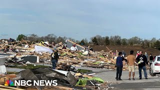 Footage shows devastation of tornado aftermath around Omaha [upl. by Nevil]