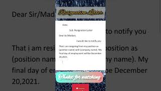 how to write resignation letter jobresignationletter resignationletter resignletter [upl. by Abdu]