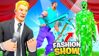 I joined a Fortnite Fashion Show with MINECRAFT Skins [upl. by Kartis]