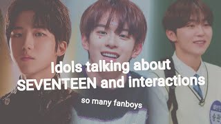 IdolsTrainees talking about SEVENTEEN interactions part 1 [upl. by Eednak285]