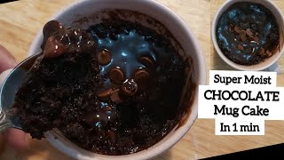 Super Moist Eggless Chocolate Cake in 1 min  Microwave recipe  1min Perfect Chocolate Mug Cake [upl. by Silverman]