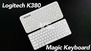 Logitech K380 vs Magic Keyboard 2021  Battle of the whites [upl. by Ahsiekin]