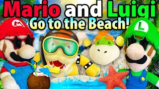 Crazy Mario Bros Mario and Luigi Go To The Beach [upl. by Krilov798]