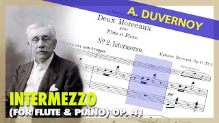 🎼 A Duvernoy  Intermezzo Op 41 FLUTE amp PIANO Sheet Music Scrolling [upl. by Aicaca]