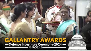 President Droupadi Murmu presents Gallantry Awards in Defence Investiture Ceremony2024 Phase1 [upl. by Thema]