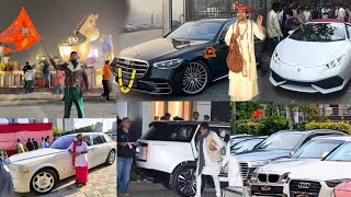 VVIP CAR COLLECTION OF BABAS AND CELEBRITIES IN AYODHYA  LAMBOROLLS ROYACEFORTUNERMAYBACK [upl. by Nyrak]