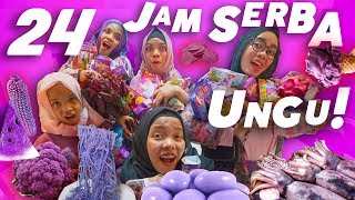 24 JAM Makan Hanya Yg Warna Ungu Semua Diborong Gen Halilintar Girls Borong Semua [upl. by Ishii]