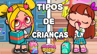 ROTINA TIPOS DE CRIANÇAS NA ESCOLA  HISTORINHAS AVATAR WORLD [upl. by Erreid]