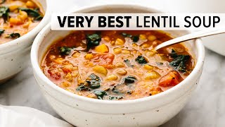 VERY BEST LENTIL SOUP  vegetarian onepot lentil soup recipe [upl. by Teddi]