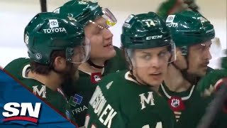 Wild Open Hectic Third Period With Three Goals In 115 Capped By Eriksson Ek Hat Trick [upl. by Atinel642]