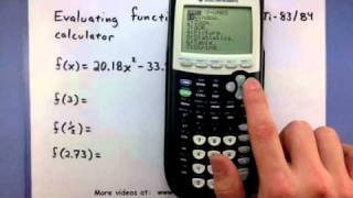 PreCalculus  Evaluate a function using the TI8384 calculator [upl. by Ericha]