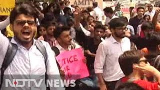 Amity students suicide after being debarred from exams leads to protest [upl. by Parks]