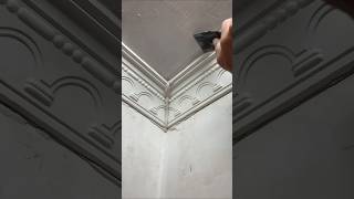 The process of pasting plaster lines at the corners of house decoration [upl. by Eneja]