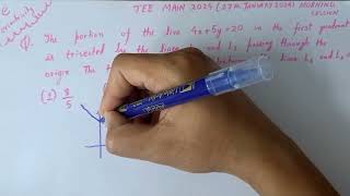 JEE MAIN 2024  Straight Line Angle between two lines jeemains jee jeemaths jeeadvanced nta [upl. by Danette]