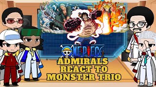 Admirals react to MONSTER TRIO 👀💖 anime onepiece trending viral luffy sanji zoro [upl. by Cherise]