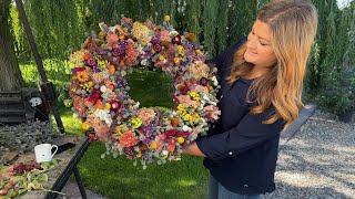 Harvesting Flowers to Make Into a Dried Flower Wreath 🌻✂️🥀  Garden Answer [upl. by Rider]