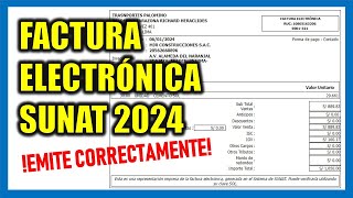 Cómo emitir una Factura Electrónica 2024  SUNAT [upl. by Keyser]