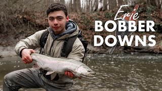 BOBBER DOWN HOT Winter Steelhead Fishing Erie Tributaries [upl. by Furey954]