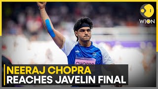 Paris Olympics 2024 Indias Neeraj Chopra qualifies for finals of mens javelin throw event  WION [upl. by Snebur]