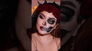 💀🥀🖤 skullmakeup diademuertos makeup halloweenmakeup dayofthedead [upl. by Kudva809]