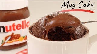 1 MINUTE NUTELLA MUG CAKE RECIPE  How To Make Homemade Mug Cake in Microwave [upl. by Skilken]