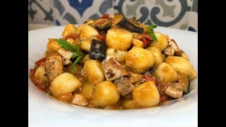 GNOCCHI CON PESCE SPADA MELANZANE E MENTA FRESCA  CUCINANDOMELAGODO [upl. by Dearden775]