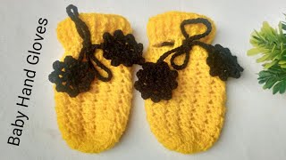 Waooo Soo Elegant Design of Crochet Baby Hand Gloves Tutorial HaadiArts [upl. by Ainorev]