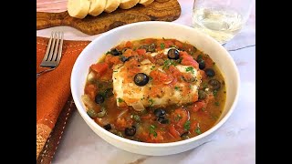 Cod in Puttanesca Sauce Recipe 🐟 • A Neapolitan Classic 🥰  Episode 898 [upl. by Eseneg]