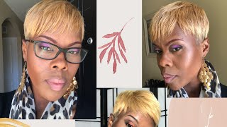 DIY Blonde Pixie Partial Quick Weave  Natural Hair Friendly [upl. by Riordan]