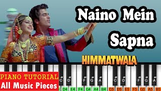 Naino Mein Sapna Piano Tutorial amp Notation  Bappi Lahiri  Lata amp Kishor  Himmatwala  90s songs [upl. by Clauddetta812]