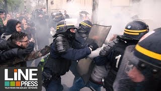 Manifestation tendue des cheminots  Paris  France 09 avril 2018 [upl. by Nirred]