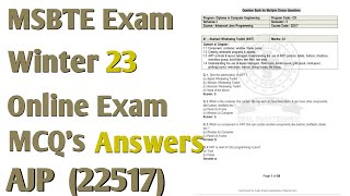 22517 MCQs With Answer  Advanced Java Programming MCQs  Winter 23 Online exam  MSBTE EXAM 23 [upl. by Froehlich]