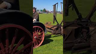 McCormick Deering tractor with vintage grain harvester aotearoa canterbury sailreaper sail reaper [upl. by Bohrer755]