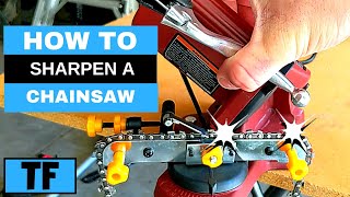 HOW TO USE HARBOR FREIGHT CHAINSAW SHARPENER  Sharpen Your Own Chainsaw For Less Than 25 [upl. by Tol]