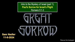 Intro to the Mystery of Israel  Part 2 Paul’s Pain Because of Israel’s Privileges Romans 945 [upl. by Ileane]